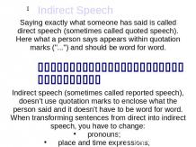 Indirect Speech