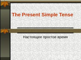 The Present Simple TenseНастоящее простое время