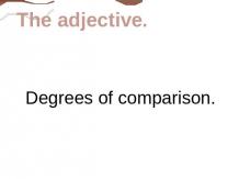 The adjective. Degrees of comparison