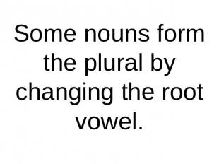 Some nouns form the plural by changing the root vowel.