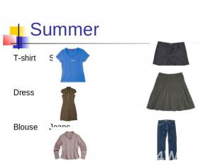 SummerT-shirtShortsDressSkirtBlouseJeans