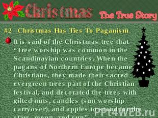 #2 Christmas Has Ties To Paganism It is said of the Christmas tree that, “Tree w
