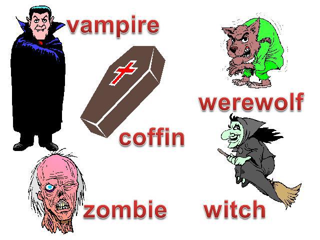 vampire werewolf coffin zombie witch