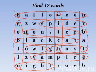 Find 12 words