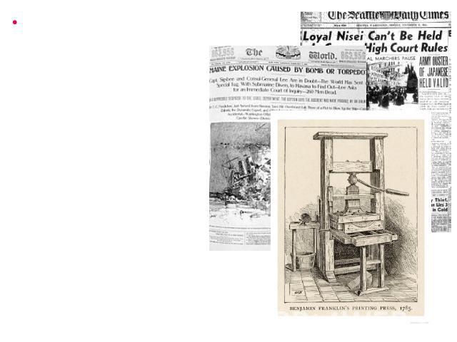 In the 17th century newspapers, magazines, almanacs were published in America. The oldest printing press in America was set up at 1639 at Cambridge, and its activity was never interrupted. The first newspaper in the United States came out in Boston …