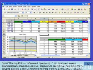 OpenOffice.org Calc — табличный процессор. С его помощью можно анализировать вво