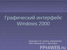 Графический интерфейс ОС Windows 2000