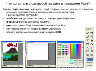 Что вы узнали о растровой графике и программе Paint? Знание теоретических основ