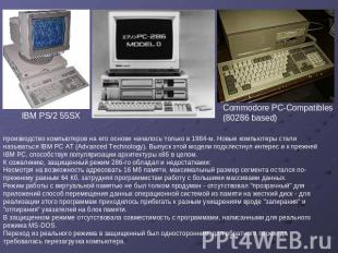 IBM PS/2 55SX Commodore PC-Compatibles (80286 based) производство компьютеров на