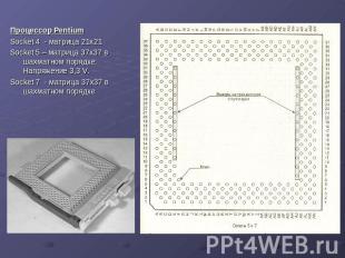 Процессор Pentium Socket 4 - матрица 21х21 Socket 5 – матрица 37х37 в шахматном