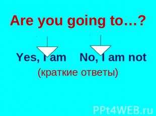 Are you going to…? Yes, I am No, I am not (краткие ответы)