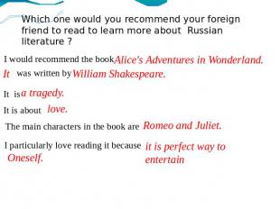 Which one would you recommend your foreign friend to read to learn more about Ru
