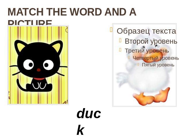 MATCH THE WORD AND A PICTURE duck