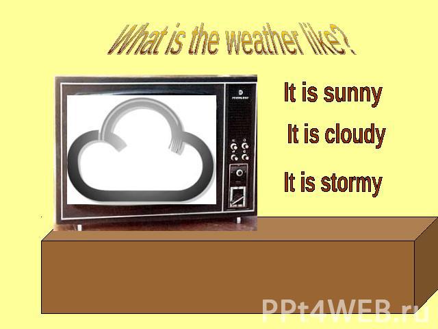 What is the weather like? It is sunny It is cloudy It is stormy