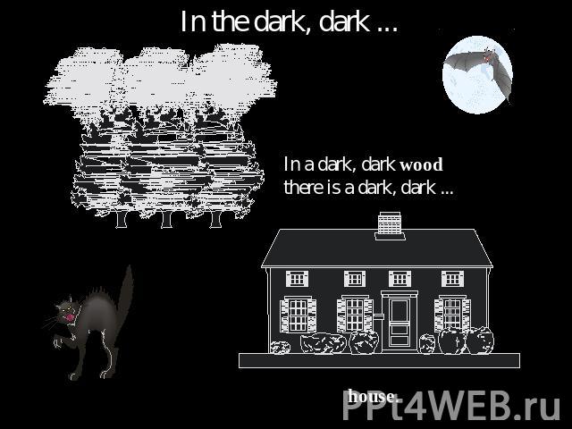 In the dark, dark ... In a dark, dark wood there is a dark, dark ... house.