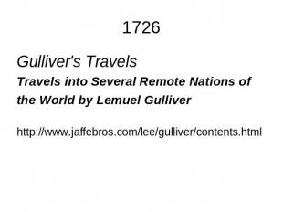 1726 Gulliver's Travels Travels into Several Remote Nations of the World by Lemu