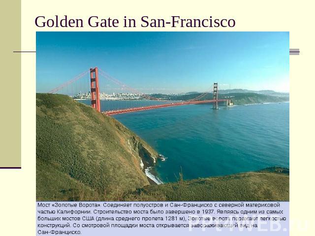 Golden Gate in San-Francisco