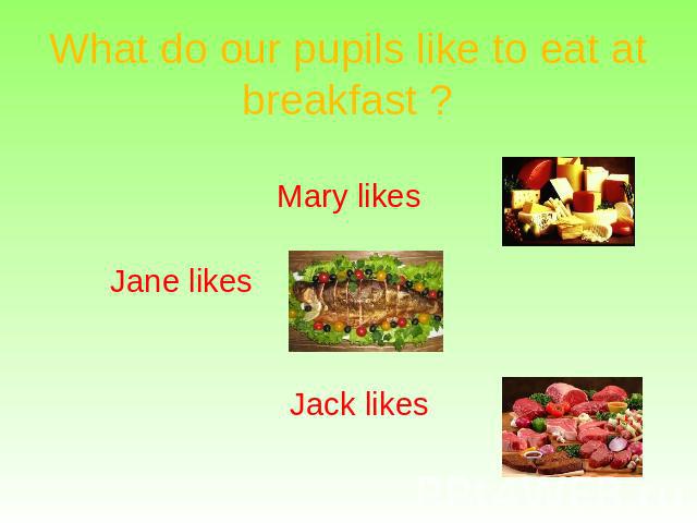 What do our pupils like to eat at breakfast ?