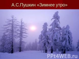 А.С.Пушкин «Зимнее утро»