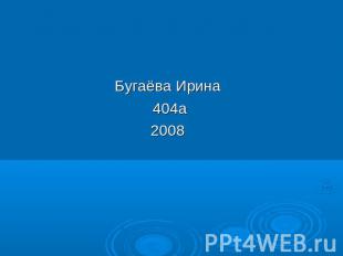 Бугаёва Ирина 404а2008