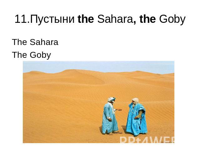 11.Пустыни the Sahara, the Goby The SaharaThe Goby