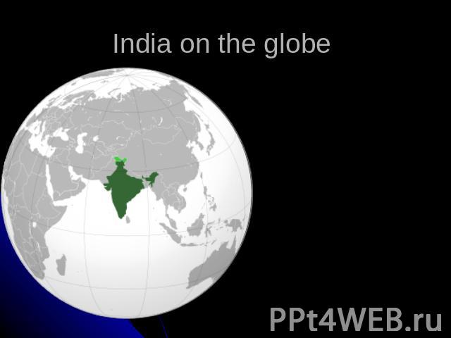 India on the globe