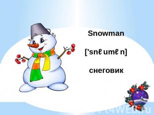 Snowman['snəumən]снеговик