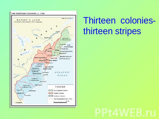 Thirteen colonies-thirteen stripes