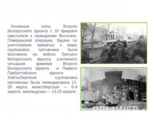 Основные силы Второго Белорусского фронта с 10 февраля приступили к проведению В