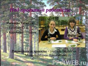 Над проектом работали: Ученицы 9 класса: - Ерзнкян Седа - Каримова ЗульфияРуково