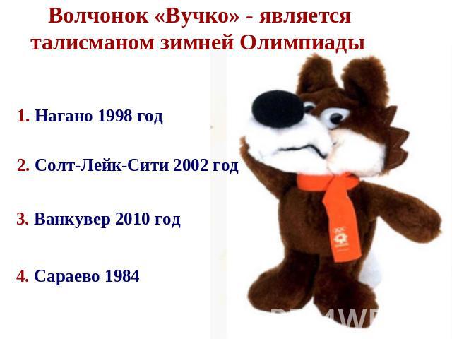 Волчонок «Вучко» - является талисманом зимней Олимпиады