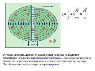 Угловая скорость движения заряженной частицы по круговой траектории называется ц