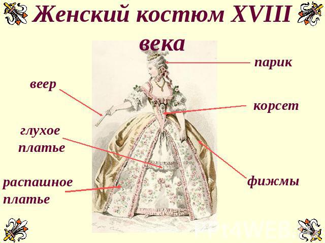 Женский костюм XVIII века