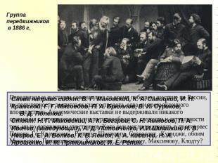 Группапередвижников в 1886 г.Слева направо сидят: В. Г. Маковский, К. А. Савицки