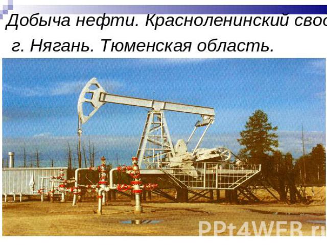Добыча нефти. Красноленинский свод, г. Нягань. Тюменская область.