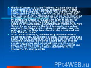  Highland Dancers of ScotlandTraditional Highland dances of Scotland began as mi