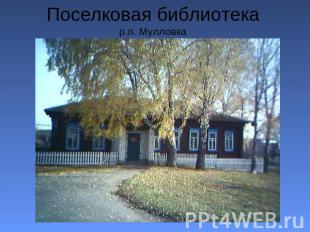 Поселковая библиотекар.п. Мулловка