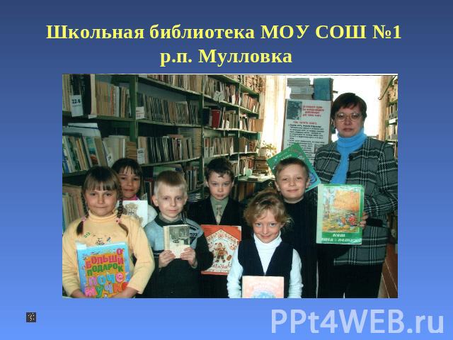 Школьная библиотека МОУ СОШ №1 р.п. Мулловка