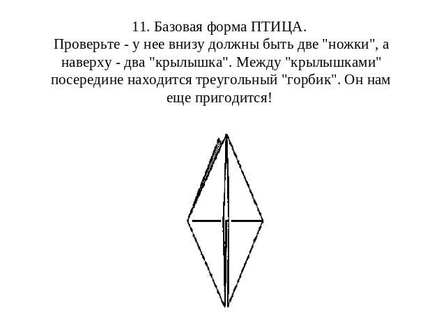 11. Базовая форма ПТИЦА. Проверьте - у нее внизу должны быть две 