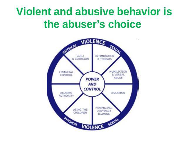 Violent and abusive behavior is the abuser’s choice