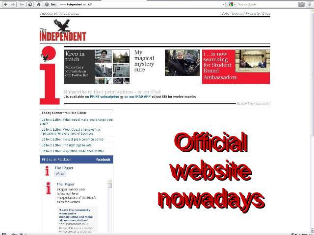 Official website nowadays