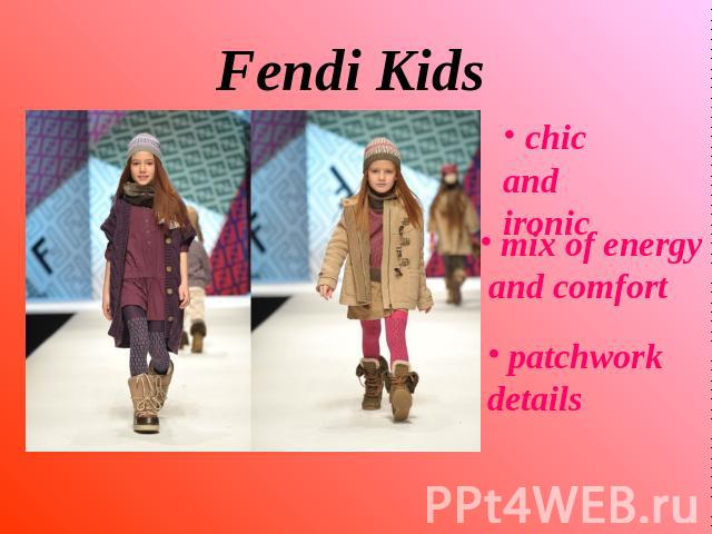 Fendi Kids chic and ironic mix of energy and comfort patchworkdetails