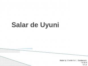 Salar de Uyuni Made by: Gordienko I., Golubeva A.PGSGA04.11