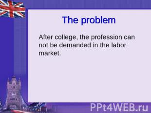 The problem After college, the profession can not be demanded in the labor marke