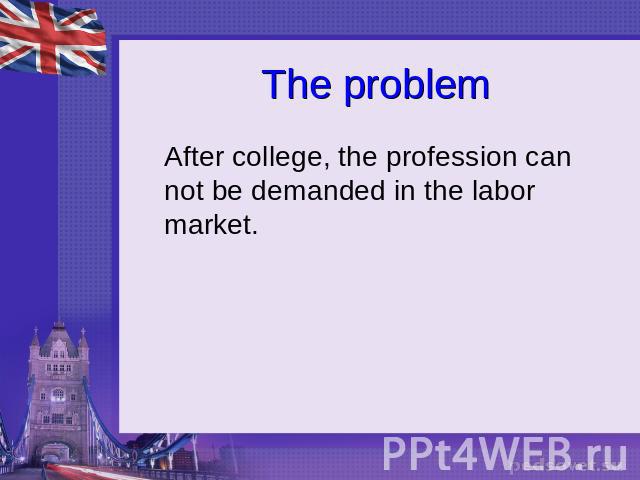 The problem After college, the profession can not be demanded in the labor market.
