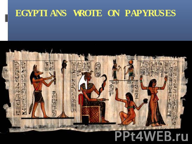 EGYPTIANS WROTE ON PAPYRUSES