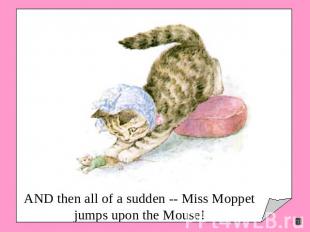 AND then all of a sudden -- Miss Moppet jumps upon the Mouse!