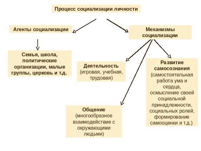 Схема процесса социализации