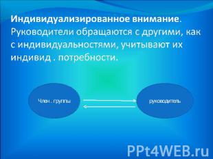 Индивидуализированное внимание. Руководители обращаются с другими, как с индивид