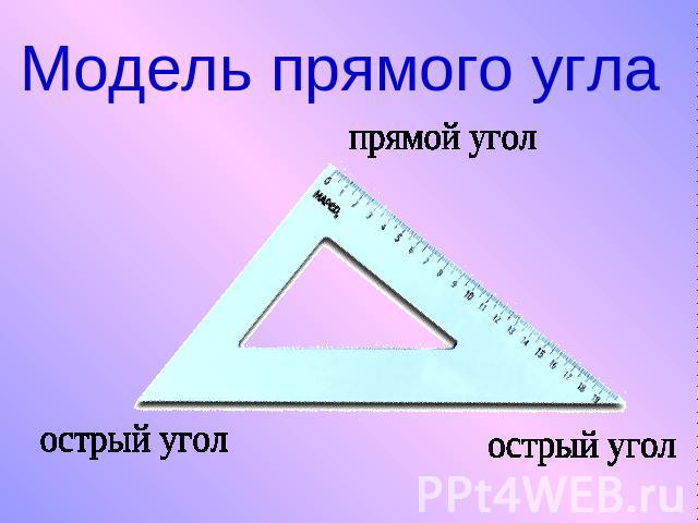 Модель прямого угла острый угол прямой угол острый угол